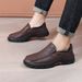 Leather Shoes Men's Casual Genuine Cowhide Soft Bottom Slip-On Large Size 4648 Summer New Style Dad Shoes Rubber Sole_vogvips.com