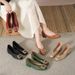 Square-toed Low-heel Shallow Single Shoes For Women, Soft Leather Mom 2025 Spring And Autumn Flat Work Shoes, Black_vogvips.com