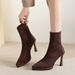 Women's Chunky Heel Ankle Boots – French-Inspired Pointed Toe Booties For Fall & Winter Chunky Heel, Slim Fit, Perfect For Pairing With Coats._vogvips.com