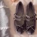 Cashmere Version ~ Suede Bow Ballet Shoes Women's Flat Soled One Strap Retro Shallow Mouth Single Shoes_vogvips.com