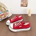 Four Seasons Women Slip-On Canvas Sports Shoe Lady Lace-Up Mango Toe Adult Vulcanized Skate Shoes Casual White Sneakers_vogvips.com