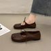 Round-toe Lace-up Mary Jane For Women, New Autumn 2025 Model, Flat Ballet With A Single Strap, Shallow-cut Trendy Shoes_vogvips.com