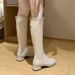 34-43 Large Size Shoes 41 Fat Feet Thick Heel Women's Small Korean Style Over-the-Knee Knight Boots 42_vogvips.com