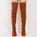 Autumn Winter New Slim Pointed Toe Over-the-Knee Long Stacked Stiletto Heels Women's Fashion Boots_vogvips.com