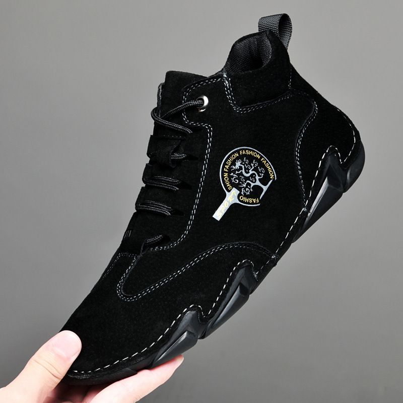 Men's Martin Boots Outdoor Casual Genuine Leather Shoes Octopus Loafers Breathable Trendy Casual_vogvips.com