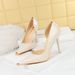 8829-5 European And American Style Fashion Simple Sexy Nightclub Slimming Stiletto Ultra High Heel Side Hollow Shallow_vogvips.com
