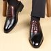 Men's Oxford Dress Shoes - Classic Square Toe Lace-Up Formal Shoes With Distressed Finish, Comfortable PU Insole & Rubber Sole, Wide Sizes 39-48_vogvips.com