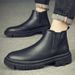Martin Boots Men's Medium Top Retro Sleeve High Top Leather Shoes Men's Chelsea Boots_vogvips.com