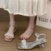 Sizes 35-43, Plus-size Women's Shoes, 41 European And American Sandals, Size 42 Crystal Chunky Heel Slip-on High Heels_vogvips.com