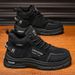 Autumn Men's Breathable High-Top Work Shoes, Trendy Versatile Thick-Soled Non-Slip Casual Ankle Boots, Labor Protection_vogvips.com