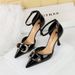 8323-K38 High-end Pointed High-heeled With Patent Leather And Shiny Surface Sandals, Hollow Metal Buckle, Elegant_vogvips.com