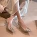 2025 New High-End Champagne-Colored High Heels, Super Elegant Sequin Stilettos With Rhinestones, Wedding Shoes For_vogvips.com