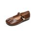 French Ballet Shallow Mouth Single Shoes Women's Pleated One-word Strap With Skirt Mary Jane Women's Shoes_vogvips.com