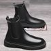 European Warm Series Men's Martin Spring High Top Fleece Work Short Mid-top Cotton Shoes Military Leather Boots Men_vogvips.com