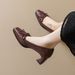 Weiwei Lady 268-3 French Retro Black Commuting High Heels Square Toe Bow Shallow Single Shoes For Women Spring_vogvips.com