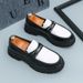 Foreign Trade Leather Shoes For Men 2025 Spring Men's Slip-On Thick Sole Youth Casual British Trend Loafers_vogvips.com