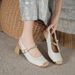 Shallow Mouth Single For Women 2023 Spring Summer New Retro Buckle Low Heel Artistic Square Toe Soft Leather Mary Jane_vogvips.com