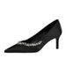 1926-A2 Fashion Banquet Heels With Thin Shallow Mouth, Sharp Point, Silk, Water Diamond, Slimming High Heels, Single_vogvips.com