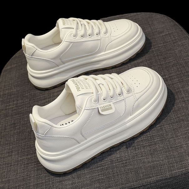 Summer Women's Breathable White Shoes, Student Korean Version, Versatile Thick-Soled Height-Increasing Sports Casual Sne_vogvips.com