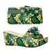 Snakeskin Wedge Sandals With Round Toe And Three Dimensional Applique Embellish Clutch Shoe Bag_vogvips.com