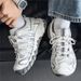 Men's Summer New Solid Color Simple Fashion Versatile Lace-up Sneakers, Breathable, Comfortable, Casual, Lightweight Dad Shoes_vogvips.com