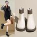 Thick Sole Sock For Women 2024 Autumn New British Style Knitted Ankle Slim Short Martin Boots_vogvips.com