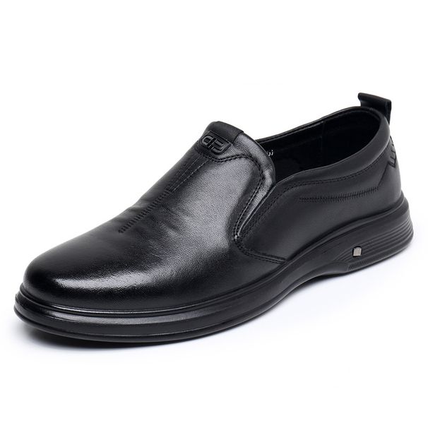 Spring New Top Layer Cowhide Casual With Soles Soft Surfaces, Comfortable Men's Shoe Covers For Middle-aged And Elderly_vogvips.com