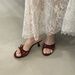 Chuyuji 2026 Summer New Mid-Heel Lace Stiletto High-Heel Mesh Bowknot Sandals Round-Toe Slip-Ons_vogvips.com