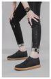 Explosive Lying Woven Shoes Sports And Leisure Board Shoes Non-slip Bee Tendon Invisible Inner Height Increase Lying Woven Small White Men's Shoes_vogvips.com