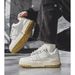 Shoes Men's Paris Style Platform Sneakers High Street Retro Workwear Style Chubby Height Increasing Bread Shoes_vogvips.com