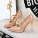 8366-6 Banquet Thin Shallow Mouth Waterproof Platform Lacquer Leather Pointed Cro Strap High Heel Single Women'_vogvips.com