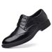 Suitable For All Seasons Men's Brogue Pointed Toe Carved Lace-up Business Formal Genuine Leather British Korean Style Hairstylist Wedding Shoes_vogvips.com