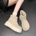 Petite Platform Thick-Soled Short 2025 Autumn Winter New Fashion Versatile Lace Slimming Height-Increasing Martin Boots_vogvips.com