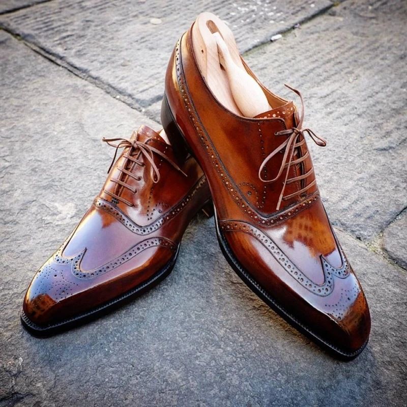 2021 Early Spring New Independent Brand Export Style Glossy Low-top 38-48 Front Lace-up Men's Business Shoes_vogvips.com