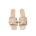 2025 Summer Fashion Genuine Leather Casual Flat Woven Versatile One-Word Large Size Women's Slippers_vogvips.com