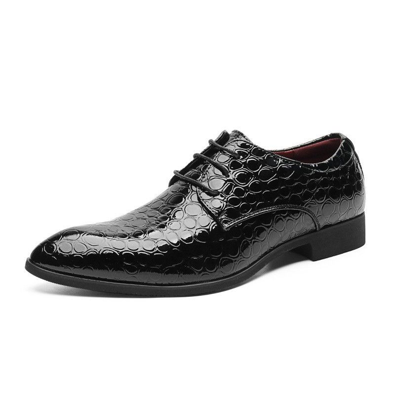 Winklepickers Glossy Casual Leather Business Trendy Large Size Versatile Pointed Toe Men's Shoes_vogvips.com