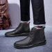 Men's Cotton Shoes Velvet Leather Boots Snow Boots Trendy Martin Boots Large Size Men's Shoes_vogvips.com