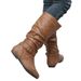 Women's Knee High Boots Round Toe Stacked Fold Flat Heel Western Riding Boots Winter Fashion Light Luxury Comfort Slouch High Riding Boots_vogvips.com