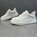 Thick Soled Board Men's Leather Trendy White Toe Layer Cowhide Breathable, Lightweight, Fashionable And Versatile Casual_vogvips.com
