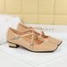 8292-2 Korean Version Fashion Date Cross Straight Belt Women's Shoes Square Toe Thick Heel Metal Shiny Surface Patent_vogvips.com