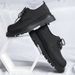 3187 New Carbon Black Round Toe Genuine Leather Thick Sole Height Increasing Derby Men's Casual Business Commuter Shoes_vogvips.com
