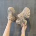 Dad Shoes Thick-soled Transparent Net Height Increase 8cm Casual Versatile Style Small Women's Shoes_vogvips.com