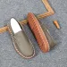 Daily Footwear Non Mens Off White Genuine Leather Slip On Loafers Hand Stitched Casual Shoes_vogvips.com