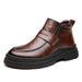 European Warm Series High-top Shoes For Men, Four Seasons Fleece-lined Warm Big Toe Cotton Shoes, Men's British Style Business_vogvips.com