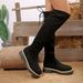 Women's Slimming Over The Knee Boots Round Toe Back Lace Up Plus Size Winter New Style_vogvips.com