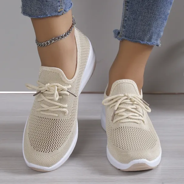 Spring Breathable Wedge Sneakers Women Mesh Knit Platform Sports Woman Casual Non Slip Lace Up Tennis Shoes Ladies_vogvips.com