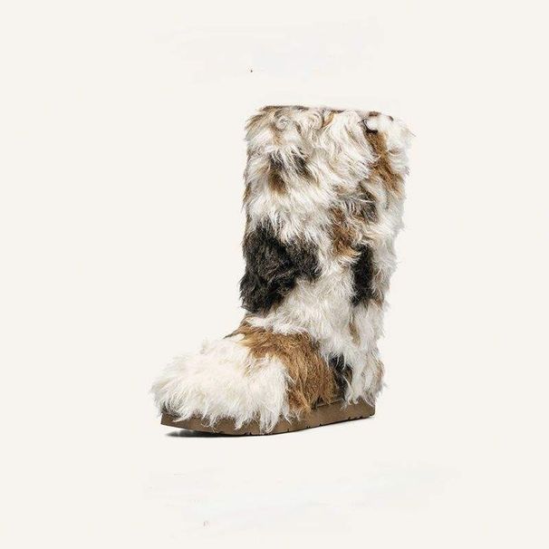 Ethnic Style Thick-Soled Snow For Women 2025 New Niche Winter Fleece-Lined Warm Non-Slip Cotton Shoes Furry Short Boots_vogvips.com