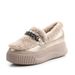 Women's Shoes Warm Inner Height Increase Thick Sole Waterproof Snow Boots Genuine Leather And Fur Women's Cotton Shoes Winter Sports Shoes_vogvips.com