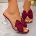 European And American Large-size Transparent High-heeled Women, 2026 Summer New Style, Bow-tie Square-toed Crystal_vogvips.com