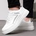 White For Women Lace Up Sports Leisure Board Shoe Stylish Low Top Bling Skateboard Sneakers Casual Pu Leather Shoes_vogvips.com
